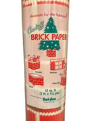 Sealed Roll Vintage Brick Corrugated Paper Christmas Corobuff Fireplace 10 Sq Ft • $10