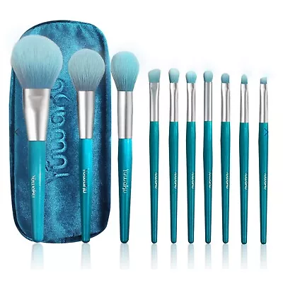 NWT Makeup Brush Set Velvet Zip Bag Face Nose Foundation Eyeshadow Blush Smudge • $7.99