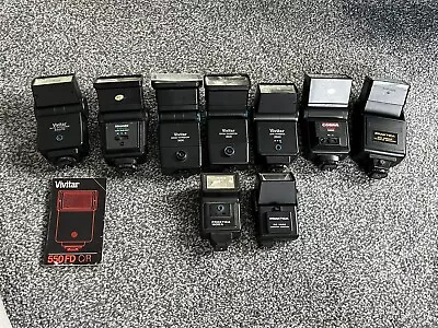 Job Lot Of 9 Camera Flashguns - Various Makes Types - All Tested And All Working • £25
