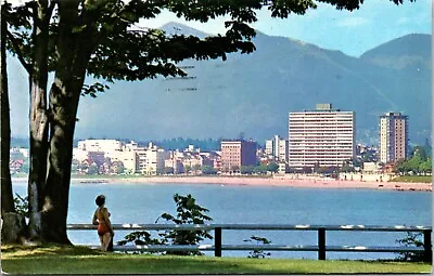 Vancouver British Columbia English Bay Skyline Chrome Cancel WOB Postcard • $2.75