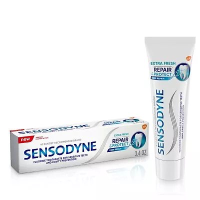 $19.99 • Buy Sensodyne Whitening Sensitive Toothpaste Repair And Protect, Extra Fresh 3.4 Oz