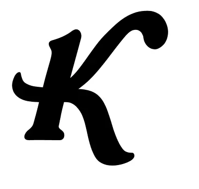K Initial Monogram Letter Bold Script Font Vinyl Decal Sticker A2044 • $1.99