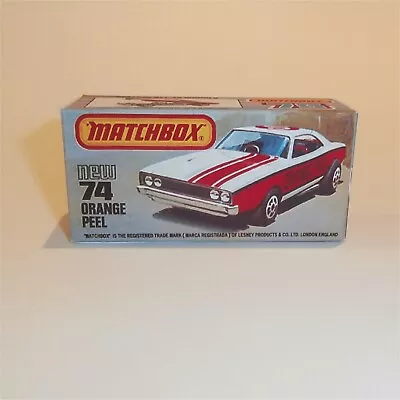 Matchbox Lesney Superfast 74f Dodge Charger Orange Peel Car K Style Repro Box • $8.99