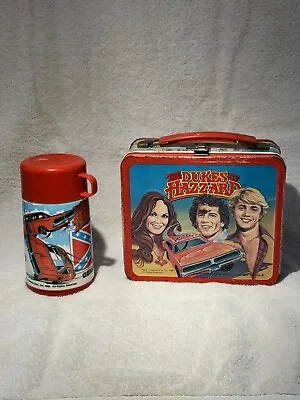 Vintage Rare 1980 Dukes Of Hazzard Metal Lunch Box With Aladdin Thermos • $80