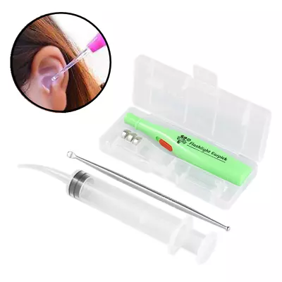 LED Light Tonsil Stone Remover Kit 3 Tips Adapters Irrigation Syringe + Earpick • £6.44