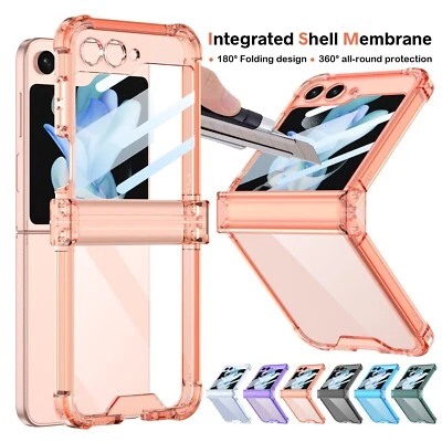 $6.99 • Buy Clear Case For Samsung Galaxy Z Flip 5/Flip 4 3 Slim Soft Hinge Cover Shockproof