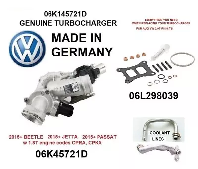 GENUINE VW AUDI Turbocharger Turbo; BeetleJetta Passat 1.8T Gen3 06K145721D KIT • $1150.50