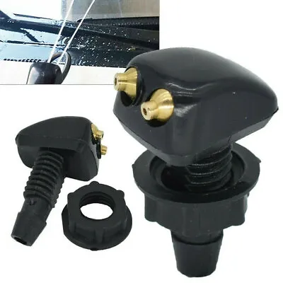 2X Adjustable Dual Holes Windshield Washer Nozzle Wiper Water Spray Jet Black • $2.97