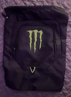 Monster Energy Drink Backpack String Supercross Motorcross Shoulder Bag 2 Zipper • $7.99