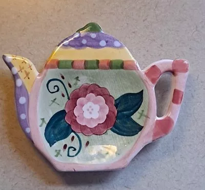 Milson & Louis Hand Painted Floral Ceramic Teapot Tea Bag Spoon Holder • $6.99