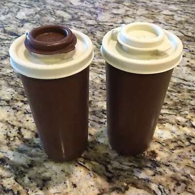 Vintage Tupperware Salt & Pepper Shaker Set Brown Almond #1329 Collectible • $7.99