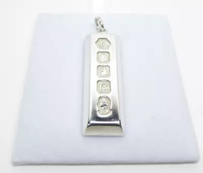 Sterling Silver Ingot Pendant Plain Vintage 29.3grams • $60.62