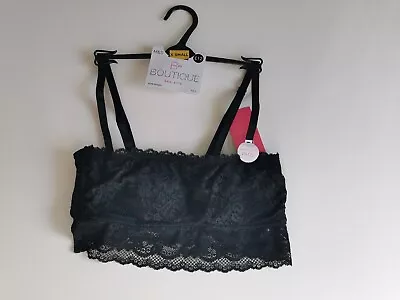 M&S B By Boutique Lace Non Wired Bandeau Bralette Removable Straps Small Med • £7.99