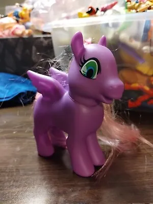 Ss# My Little Pony Purple With Wings Pink Glitter Hair Tail Mane Swivel Head • $5