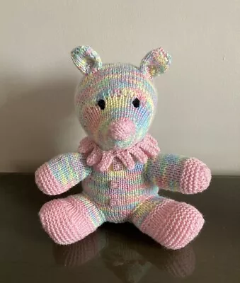 Sparkly Sitting Soft Toy Teddy Bear 🧸 - Hand Knitted- Homemade - Cute N Cuddly • £15