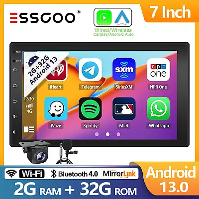 7  Double 2Din Car Stereo Radio Auto Carplay Android13 Touch Screen GPS 32G +CAM • $71.89