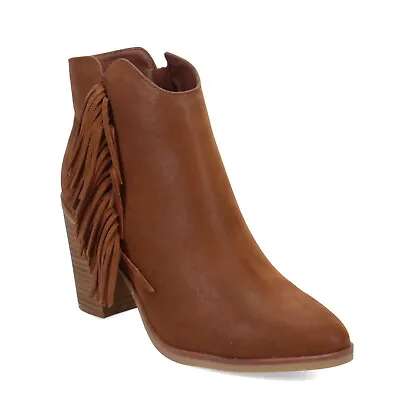 Women's MIA Cisco Boot MH-2421-COGNAC Cognac Suede Synthetic • $29.98