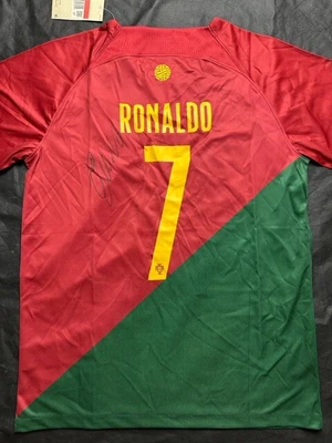 $200 • Buy Cristiano Ronaldo Personally Signed 2022 Portugal Wc Shirt Coa