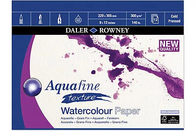 Daler Rowney Aquafine Gummed Pad 300g 305x228mm (12 X 9 ) 12 Sheets • £11.58