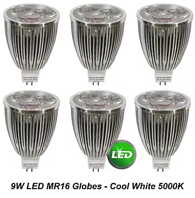 6 X 9W LED Downlight Globes Bulbs 12V MR16 Cool White 5000K AC • $40.43