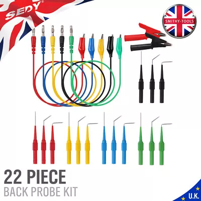 22PC Digital Multimeter Probe Test Lead Kit Cable Alligator Clip Needle Tip Auto • £9.99