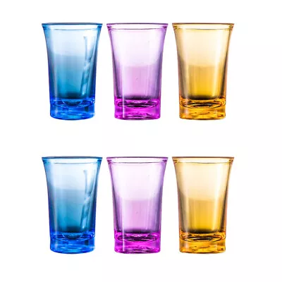  6 Pcs Wine Glass Transparent Cups Acrylic Glasses Drinkware Measuring • £9.99