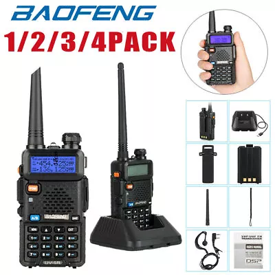 $46.91 • Buy BF-UV-5R Walkie Talkie VHF UHF Dual Band Handheld Two Way Radio 5W  Long Range