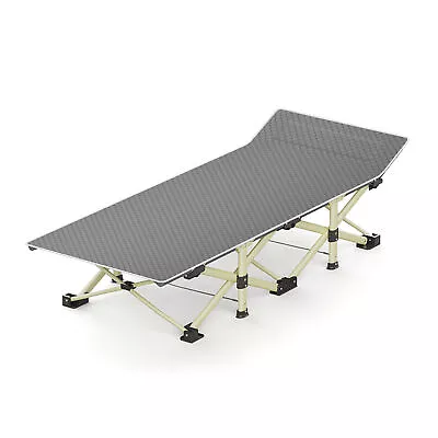 10 Feet Foldable Camping Bed Outdoor Military Cot W/ Bag Hiking Travel Uk R0S6 • £45.75