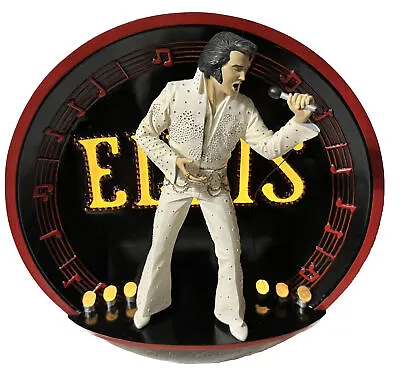 ELVIS PRESLEY  ON STAGE IN HAWAII BRADFORD EXCHANGE 3D LIGHT UP PLATE W COA • $59.95