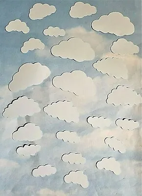 Die Cut Cuts Clouds X 36 Baby Blue Card Toppers Different Sizes Weather • £2.20