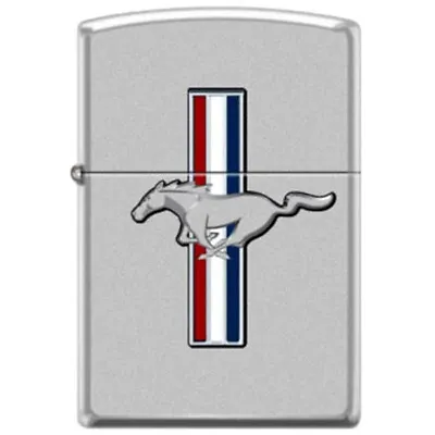 Zippo Lighter - Ford Mustang Satin Chrome - 854384 • $29.98