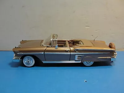 1:18 Scale Diecast Motor Max 1958 Chevy Impala Convertible Tan • $50.64