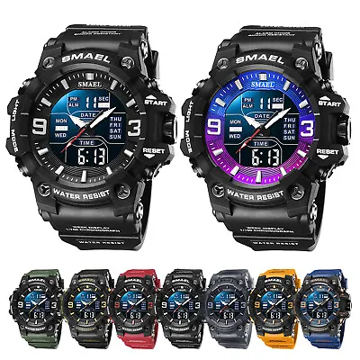 Men's Military Watch Sport Quartz Digital Shock Waterproof Fashion Wrist Watch • $24.99