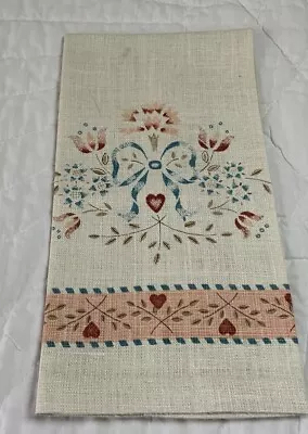 Vintage Kitchen Dish Towel Linen Printed Design Flowers Hearts Bows • $5.45