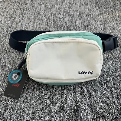 Levi’s Crossbody Bag Unisex White Blue Belt Bag Fanny Pack Levis BNWT • £19.99