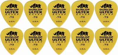 $10.75 • Buy 10 X Jim Dunlop Ultex Sharp .73MM Gauge Guitar Picks 433R Plectrums, Pack