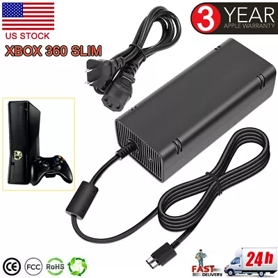 For Xbox 360 Slim Brick Adapter Power Supply Cable 135W 12V AC Charger US Plug • $17.89