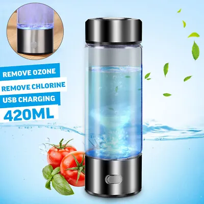 $36.90 • Buy USB Charging Hydrogen Generator Rich Water Ionizer Glass Drink Bottle Cup 420ml