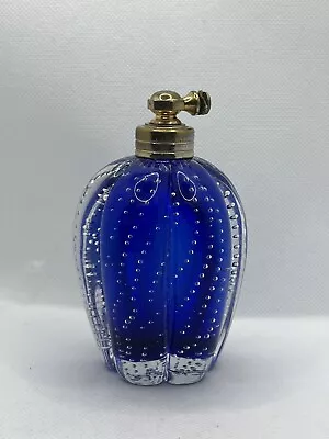 Vintage Murano Melon Shaped Perfume Bottle With Bullicante And Brass Fixture￼ • $27.50