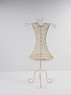 £17.45 • Buy Jewelry Stand White Metal Wire Mannequin Dress 33 Cm Tall