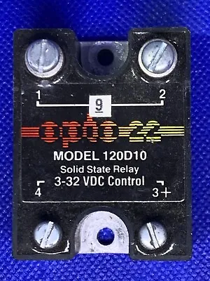 Used OPTO 22 120D10 Solid State Relay 3-32 VDC Control 10amp Load Current • $9.99