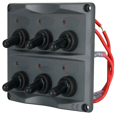 6 Gang LED Switch Panel Waterproof Toggle Switch Panel Caravan Boat Marine NEW • $64.95