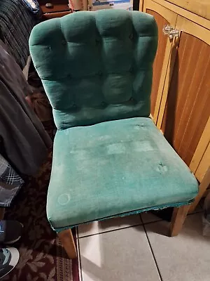 Vintage Mini Blue Velveteen Kids Chair • $15