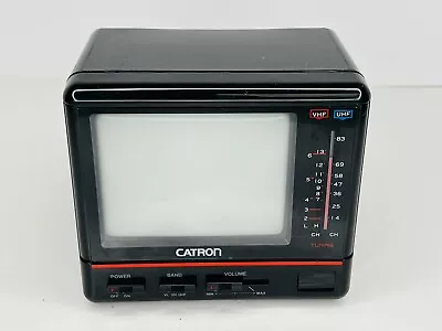 Vtg CATRON 4.5Inch Portable Black & White Mini TV Travel *NO Plug Retro **READ** • $53.99