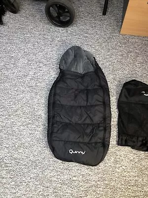 QUINNY  Pram / Buggy Cocoon Footmuff Cosy Toes Sleeping Bag Black • £15