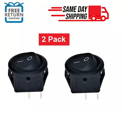 3A 250V 6A 125V SPST ON/OFF 2 POSITION MINI ROUND ROCKER SWITCH [2 Pack] • $4.89