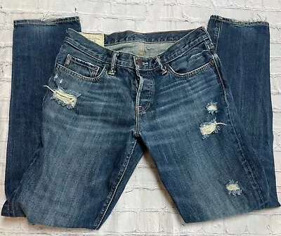 Abercrombie & Fitch Skinny Jeans Mens 32x32 Button Fly Distressed • $22
