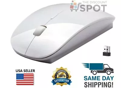 2.4GHz USB Wireless Optical Mouse Mice For Apple Mac Macbook Pro Air PC White  • $7.36