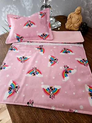 Pink Rainbow Minnie Mouse Blanket/pillow Bedding Set • £7.95
