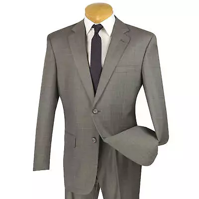 VINCI Men's Gray Textured Weave 2-Button Classic-Fit Suit - NEW • $100